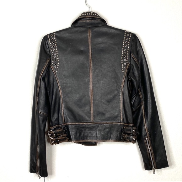 Bagatelle.NYC Genuine Aged leather Moto Jacket S - Picture 6 of 16